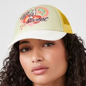 Forever 21 Life Is Sweet Trucker Hat Womens Baseball Cap